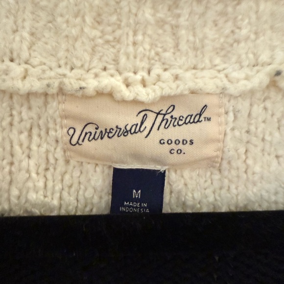 Universal Thread Black White Striped Collar Rugby Pullover sweater Medium - Picture 4 of 5